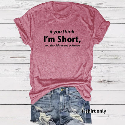 Funny Words Print Round Neck Short Sleeve