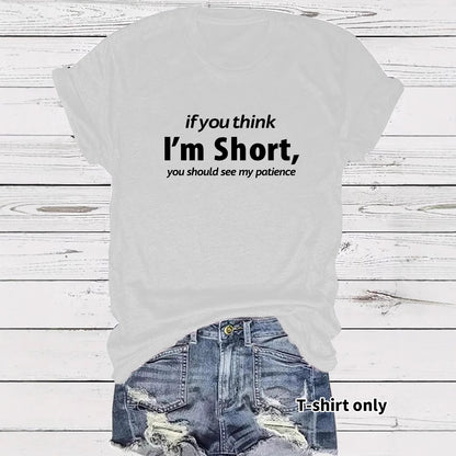 Funny Words Print Round Neck Short Sleeve