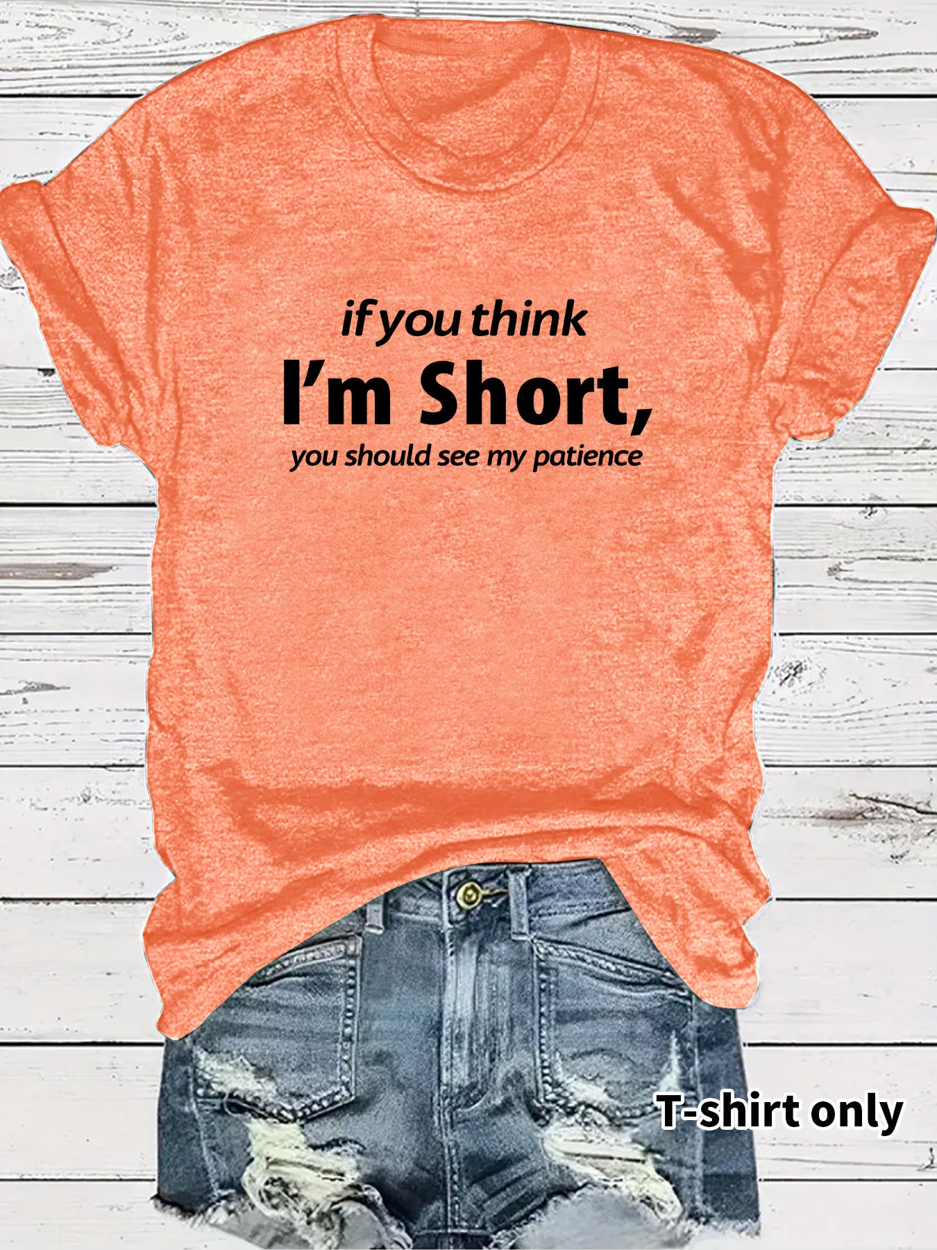 Funny Words Print Round Neck Short Sleeve