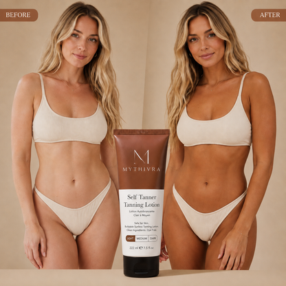 🔥Up to 75% OFF 🌞Mythivra Self Tanner Body Lotion - Gradual Natural Bronzed Sunless Tan, Hydrating Streak-Free Tanning Glow, Vegan, Cruelty-Free, Pregnancy Safe